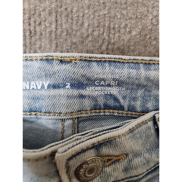 Old Navy Rockstar Slim Capri Jeans Womens 2 Blue Light Wash Stretch NEW - Picture 11 of 13